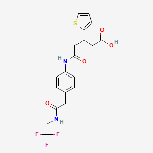 5-Oxo-5-((4-(2-oxo-2-((2,2,2-trifluoroethyl)amino)ethyl)phenyl)amino)-3-(thiophen-2-yl)pentanoic acid