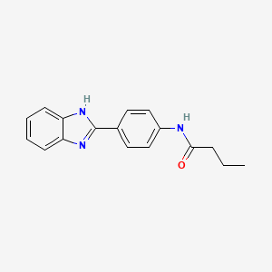 molecular formula C17H17N3O B2838987 N-[4-(1H-benzimidazol-2-yl)phenyl]butanamide CAS No. 476634-15-8