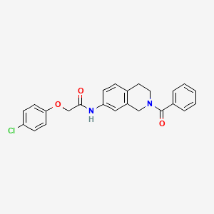 molecular formula C24H21ClN2O3 B2838991 N-(2-benzoyl-1,2,3,4-tetrahydroisoquinolin-7-yl)-2-(4-chlorophenoxy)acetamide CAS No. 955716-26-4
