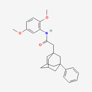 molecular formula C26H31NO3 B2838993 N-(2,5-二甲氧苯基)-2-(3-苯基孔雀石)乙酰胺 CAS No. 701258-23-3