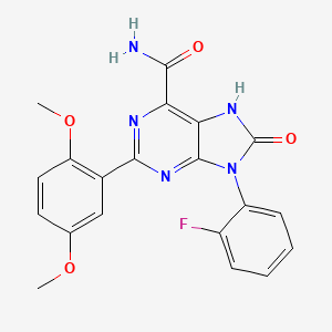 molecular formula C20H16FN5O4 B2838996 2-(2,5-dimethoxyphenyl)-9-(2-fluorophenyl)-8-oxo-7H-purine-6-carboxamide CAS No. 898446-34-9