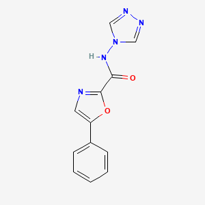 molecular formula C12H9N5O2 B2839000 5-phenyl-N-(4H-1,2,4-triazol-4-yl)oxazole-2-carboxamide CAS No. 1795296-98-8