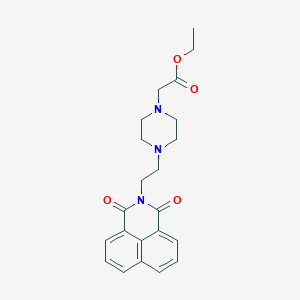 ethyl 2-(4-(2-(1,3-dioxo-1H-benzo[de]isoquinolin-2(3H)-yl)ethyl)piperazin-1-yl)acetate