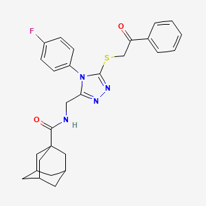 N-[[4-(4-fluorophenyl)-5-phenacylsulfanyl-1,2,4-triazol-3-yl]methyl]adamantane-1-carboxamide