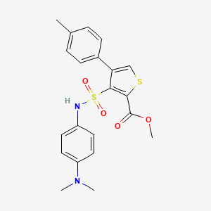 molecular formula C21H22N2O4S2 B2839006 Methyl 3-{[4-(dimethylamino)phenyl]sulfamoyl}-4-(4-methylphenyl)thiophene-2-carboxylate CAS No. 941978-60-5