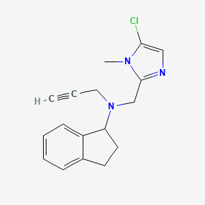 molecular formula C17H18ClN3 B2839007 N-[(5-chloro-1-methyl-1H-imidazol-2-yl)methyl]-N-(prop-2-yn-1-yl)-2,3-dihydro-1H-inden-1-amine CAS No. 1424386-51-5