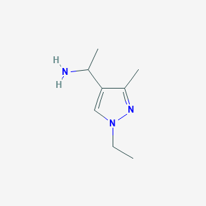 molecular formula C8H15N3 B2839018 1-(1-ethyl-3-methyl-1H-pyrazol-4-yl)ethanamine CAS No. 1005679-02-6; 1432029-56-5