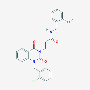 molecular formula C26H24ClN3O4 B2839019 3-(1-(2-chlorobenzyl)-2,4-dioxo-1,2-dihydroquinazolin-3(4H)-yl)-N-(2-methoxybenzyl)propanamide CAS No. 899939-08-3