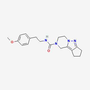 molecular formula C19H24N4O2 B2839020 N-(4-甲氧苯乙基)-3,4,8,9-四氢-1H-环戊[3,4]嘧啶并[1,5-a]嘧啶-2(7H)-基)丙酰胺 CAS No. 2034414-01-0