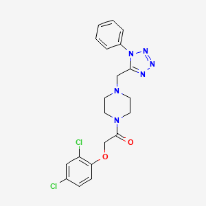 molecular formula C20H20Cl2N6O2 B2839028 2-(2,4-dichlorophenoxy)-1-(4-((1-phenyl-1H-tetrazol-5-yl)methyl)piperazin-1-yl)ethanone CAS No. 1021253-77-9