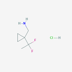 molecular formula C6H12ClF2N B2839035 [1-(1,1-二氟乙基)环丙基]甲胺；盐酸盐 CAS No. 2243507-06-2