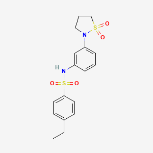 molecular formula C17H20N2O4S2 B2839036 N-(3-(1,1-dioxidoisothiazolidin-2-yl)phenyl)-4-ethylbenzenesulfonamide CAS No. 941899-38-3