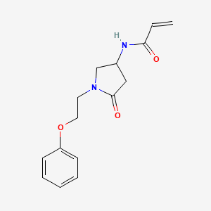 molecular formula C15H18N2O3 B2839043 N-[5-Oxo-1-(2-phenoxyethyl)pyrrolidin-3-yl]prop-2-enamide CAS No. 2411268-41-0
