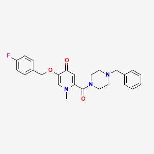 molecular formula C25H26FN3O3 B2839046 2-(4-benzylpiperazine-1-carbonyl)-5-((4-fluorobenzyl)oxy)-1-methylpyridin-4(1H)-one CAS No. 1021222-86-5