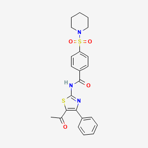 N-(5-acetyl-4-phenylthiazol-2-yl)-4-(piperidin-1-ylsulfonyl)benzamide