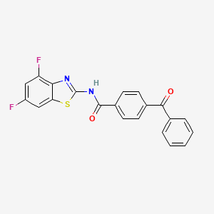 molecular formula C21H12F2N2O2S B2839053 4-benzoyl-N-(4,6-difluoro-1,3-benzothiazol-2-yl)benzamide CAS No. 352548-15-3