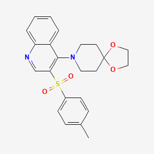 molecular formula C23H24N2O4S B2839055 8-[3-(4-Methylphenyl)sulfonylquinolin-4-yl]-1,4-dioxa-8-azaspiro[4.5]decane CAS No. 866847-32-7