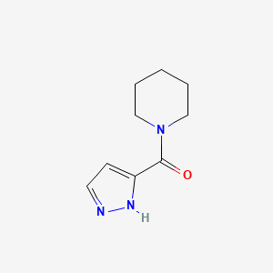 molecular formula C9H13N3O B2839057 1-(1H-Pyrazol-3-ylcarbonyl)piperidine CAS No. 305346-09-2
