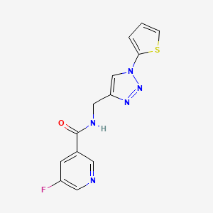 molecular formula C13H10FN5OS B2839067 5-fluoro-N-{[1-(thiophen-2-yl)-1H-1,2,3-triazol-4-yl]methyl}pyridine-3-carboxamide CAS No. 2034305-75-2
