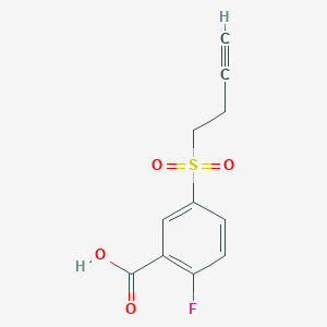 5-(But-3-yn-1-ylsulfonyl)-2-fluorobenzoic acid