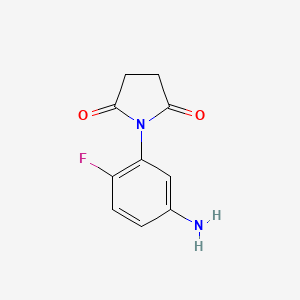 molecular formula C10H9FN2O2 B2839076 1-(5-氨基-2-氟苯基)吡咯啉-2,5-二酮 CAS No. 954255-88-0