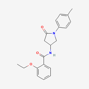 molecular formula C20H22N2O3 B2839077 2-ethoxy-N-(5-oxo-1-(p-tolyl)pyrrolidin-3-yl)benzamide CAS No. 896365-00-7