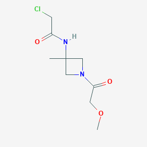 molecular formula C9H15ClN2O3 B2839078 2-Chloro-N-[1-(2-methoxyacetyl)-3-methylazetidin-3-yl]acetamide CAS No. 2411308-81-9