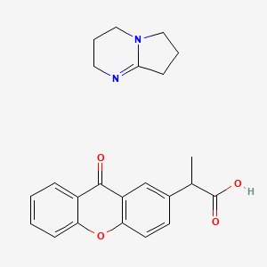 molecular formula C23H24N2O4 B2839084 2-(9-氧代氧杂蒽-2-基)丙酸 1,5-二氮杂双环[4.3.0]壬-5-烯 盐 CAS No. 1346753-04-5