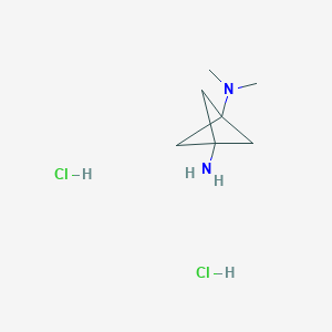 molecular formula C7H16Cl2N2 B2839085 N3,N3-dimethylbicyclo[1.1.1]pentane-1,3-diamine;dihydrochloride CAS No. 2387602-38-0