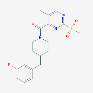 [4-[(3-Fluorophenyl)methyl]piperidin-1-yl]-(5-methyl-2-methylsulfonylpyrimidin-4-yl)methanone