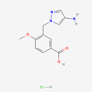 3-[(4-Amino-1H-pyrazol-1-yl)methyl]-4-methoxybenzoic acid hydrochloride