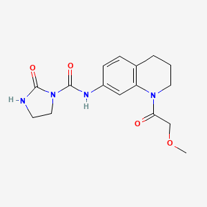 molecular formula C16H20N4O4 B2839097 N-(1-(2-methoxyacetyl)-1,2,3,4-tetrahydroquinolin-7-yl)-2-oxoimidazolidine-1-carboxamide CAS No. 1798027-16-3