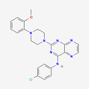 molecular formula C23H22ClN7O B2839098 N-(4-chlorophenyl)-2-[4-(2-methoxyphenyl)piperazin-1-yl]pteridin-4-amine CAS No. 946289-15-2