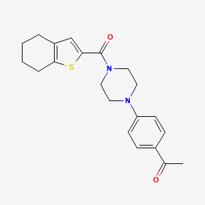 molecular formula C21H24N2O2S B2839101 1-[4-[4-(4,5,6,7-Tetrahydro-1-benzothiophene-2-carbonyl)piperazin-1-yl]phenyl]ethanone CAS No. 717859-38-6