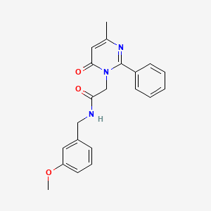 molecular formula C21H21N3O3 B2839103 N-(3-methoxybenzyl)-2-(4-methyl-6-oxo-2-phenylpyrimidin-1(6H)-yl)acetamide CAS No. 1261009-67-9