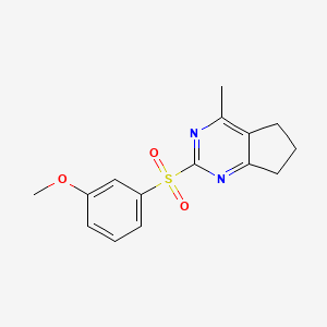 molecular formula C15H16N2O3S B2839108 3-甲氧基苯基-4-甲基-6,7-二氢-5H-环戊[d]嘧啶-2-基 砜 CAS No. 339019-63-5