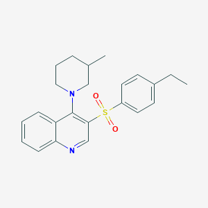 molecular formula C23H26N2O2S B2839109 3-(4-Ethylbenzenesulfonyl)-4-(3-methylpiperidin-1-yl)quinoline CAS No. 887863-69-6