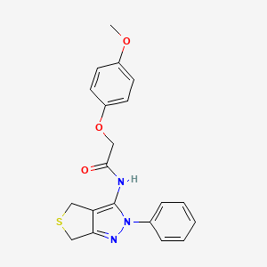 molecular formula C20H19N3O3S B2839115 2-(4-甲氧基苯氧基)-N-(2-苯基-4,6-二氢噻吩[3,4-c]吡唑-3-基)乙酰胺 CAS No. 893930-55-7