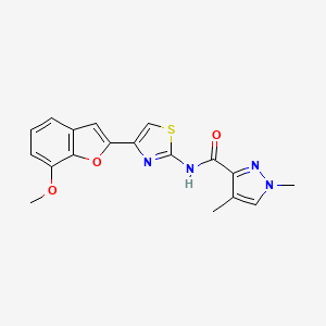 N-(4-(7-methoxybenzofuran-2-yl)thiazol-2-yl)-1,4-dimethyl-1H-pyrazole-3-carboxamide
