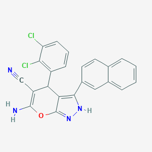 molecular formula C23H14Cl2N4O B283913 6-Amino-4-(2,3-dichlorophenyl)-3-(2-naphthyl)-1,4-dihydropyrano[2,3-c]pyrazole-5-carbonitrile 