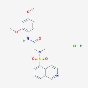molecular formula C20H22ClN3O5S B2839136 N-(2,4-二甲氧基苯基)-2-(N-甲基异喹啉-5-磺酰胺基)乙酰胺盐酸盐 CAS No. 1216852-52-6