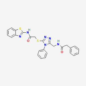 N-(benzo[d]thiazol-2-yl)-2-((4-phenyl-5-((2-phenylacetamido)methyl)-4H-1,2,4-triazol-3-yl)thio)acetamide