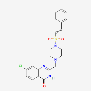 molecular formula C21H21ClN4O3S B2839142 7-Chloro-2-{[4-(2-phenylethenesulfonyl)piperazin-1-yl]methyl}-3,4-dihydroquinazolin-4-one CAS No. 852542-82-6