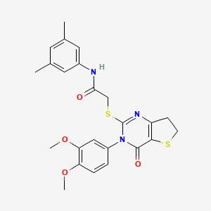 molecular formula C24H25N3O4S2 B2839148 2-((3-(3,4-二甲氧基苯基)-4-酮-3,4,6,7-四氢噻吩[3,2-d]嘧啶-2-基)硫)-N-(3,5-二甲基苯基)乙酰胺 CAS No. 877655-76-0