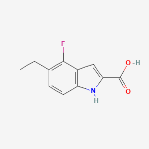 molecular formula C11H10FNO2 B2839154 5-乙基-4-氟-1H-吲哚-2-羧酸 CAS No. 2137833-15-7