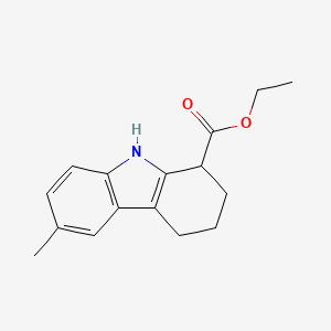 molecular formula C16H19NO2 B2839155 Ethyl 6-methyl-2,3,4,9-tetrahydro-1H-carbazole-1-carboxylate CAS No. 93027-28-2