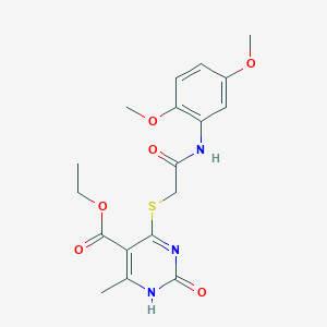 ethyl 4-({[(2,5-dimethoxyphenyl)carbamoyl]methyl}sulfanyl)-6-methyl-2-oxo-1,2-dihydropyrimidine-5-carboxylate