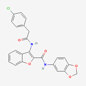 N-(2H-1,3-benzodioxol-5-yl)-3-[2-(4-chlorophenyl)acetamido]-1-benzofuran-2-carboxamide