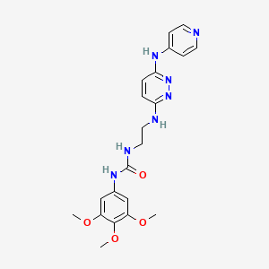molecular formula C21H25N7O4 B2839173 1-(2-((6-(Pyridin-4-ylamino)pyridazin-3-yl)amino)ethyl)-3-(3,4,5-trimethoxyphenyl)urea CAS No. 1040647-45-7