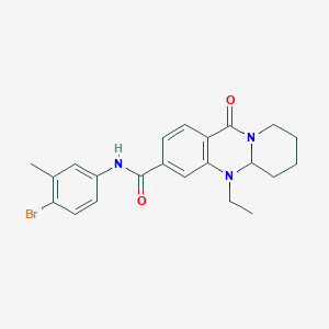 molecular formula C22H24BrN3O2 B2839174 N-(4-bromo-3-methylphenyl)-5-ethyl-11-oxo-5,6,7,8,9,11-hexahydro-5aH-pyrido[2,1-b]quinazoline-3-carboxamide CAS No. 1574566-71-4